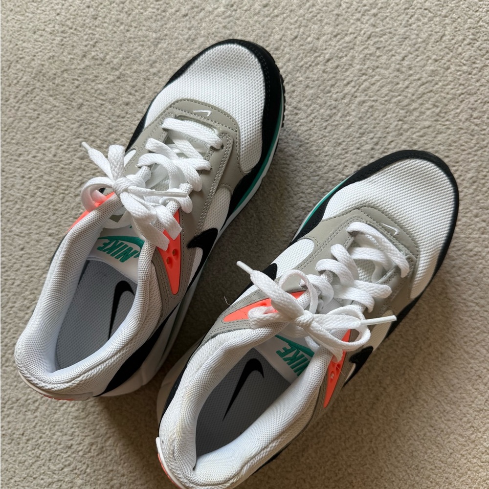 COPY - NEVER WORN Nike Air Max Black White with Teal and Orange Accents - Picture 2 of 3